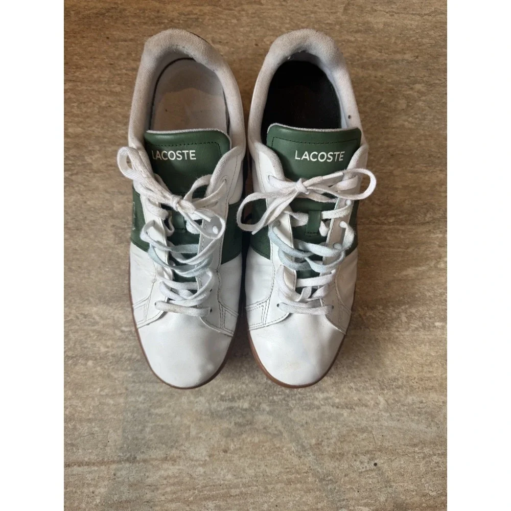 Lacoste Men's Carnaby Pro CGR‎ Sneakers Shoes Green and White Size 12
